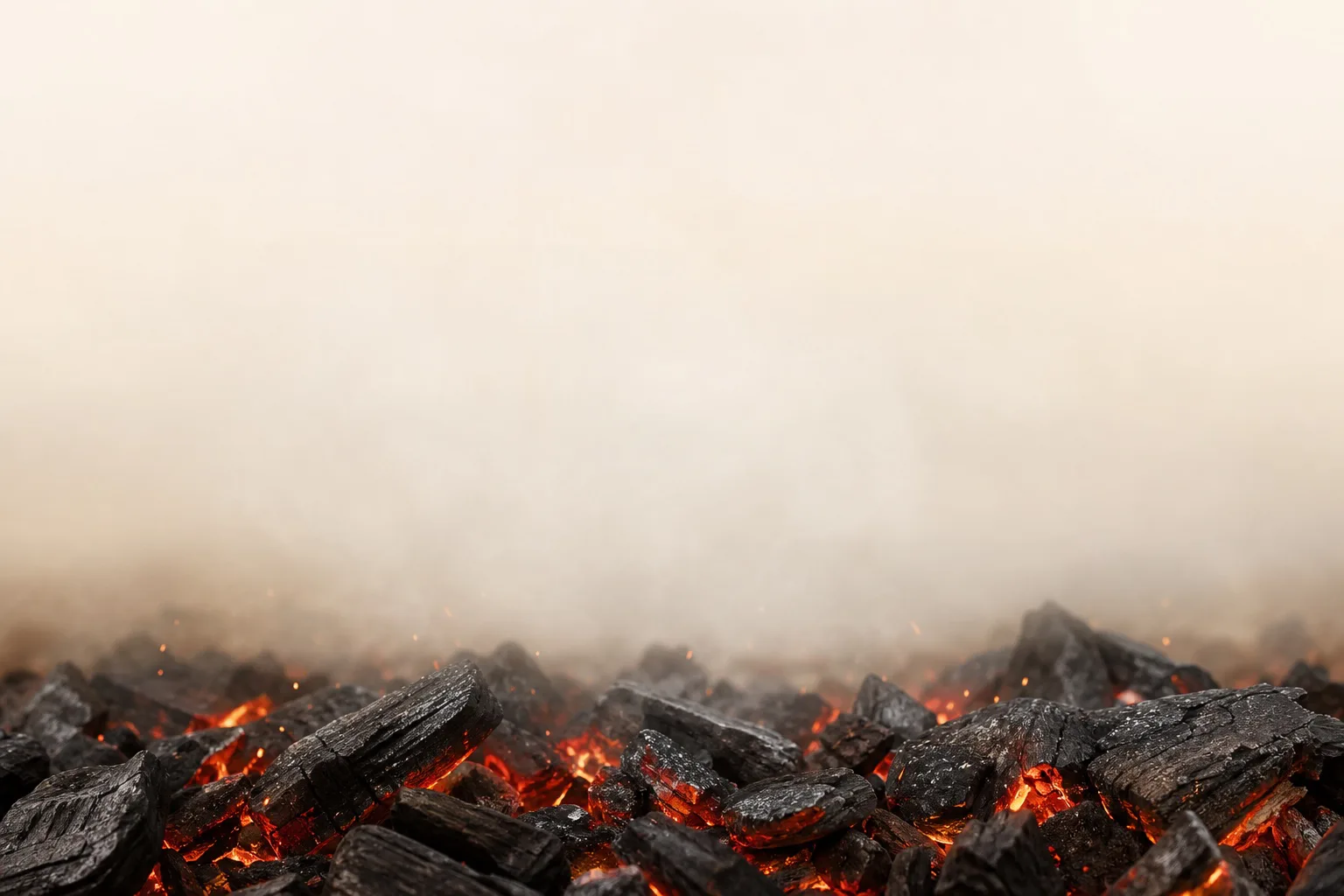 Braises de charbon de bois dans la churrasqueira du Torigal