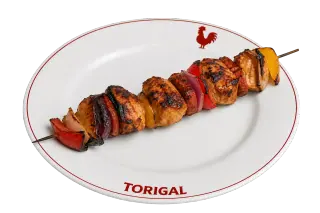 Brochette de dinde marinée